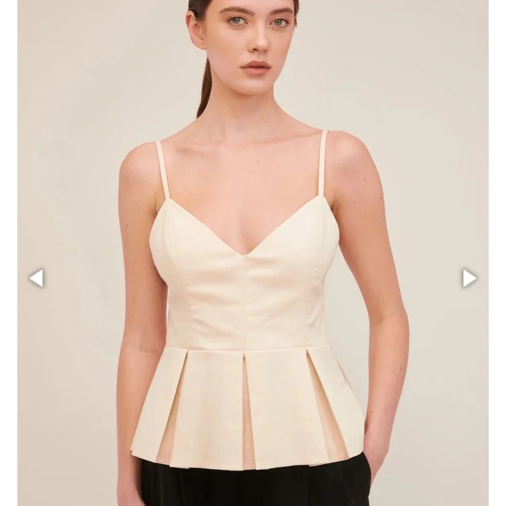 Marissa Webb Cream Pleated Camisole - Picture 1 of 12